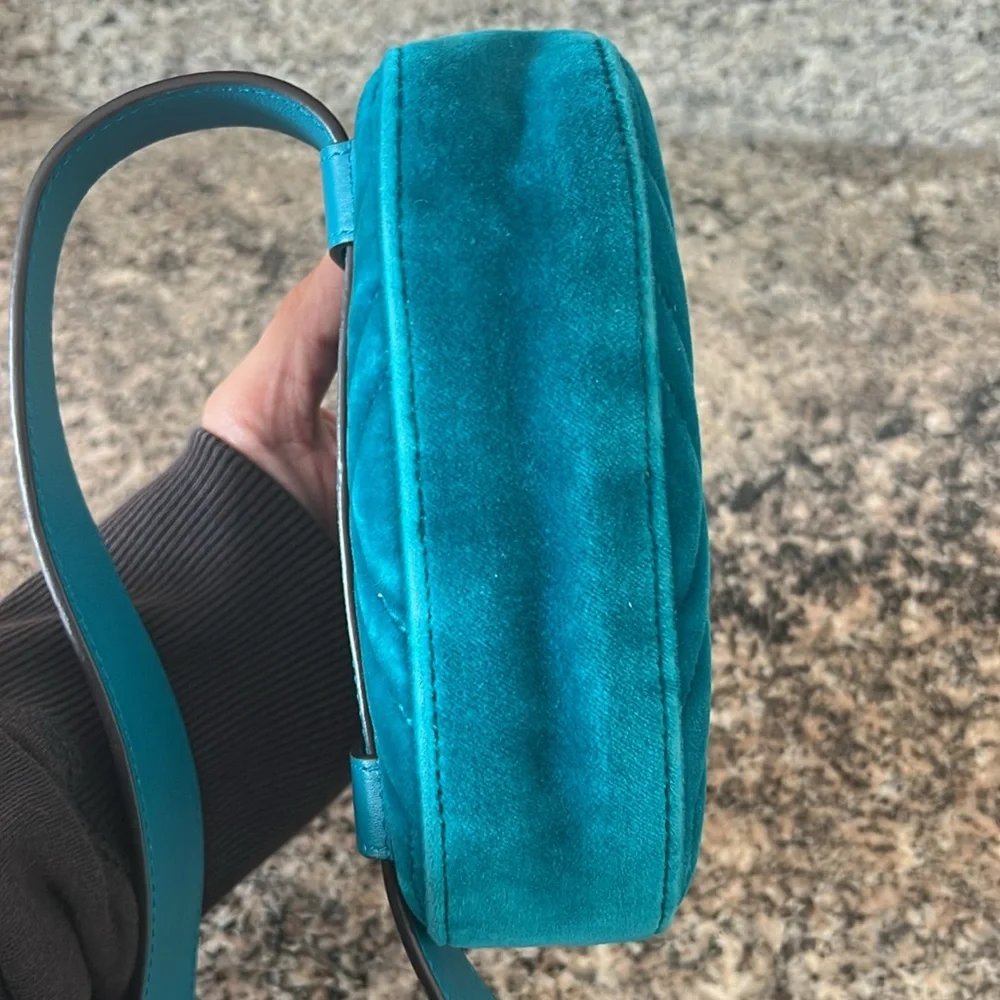 Gucci Velvet Matelasse GG Marmont Belt Bag